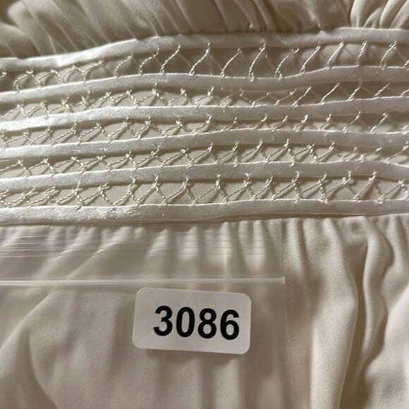 Ivy + Blu White Sleeveless V-Neck Pleated Dress SZ 8 - Picture 10 of 10